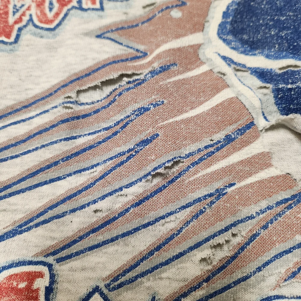 Vintage 90s NHL Gray Montreal Canadiens Short Sleeve Tee Very Distressed - Picture 5 of 7